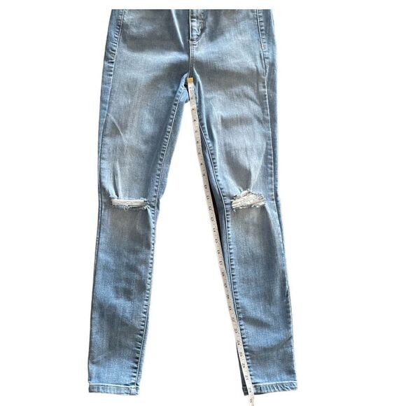 Garage Light Wash Distressed Faded High Rise Skinny Leg Denim Jeans SZ 5 26x28 - Picture 9 of 9